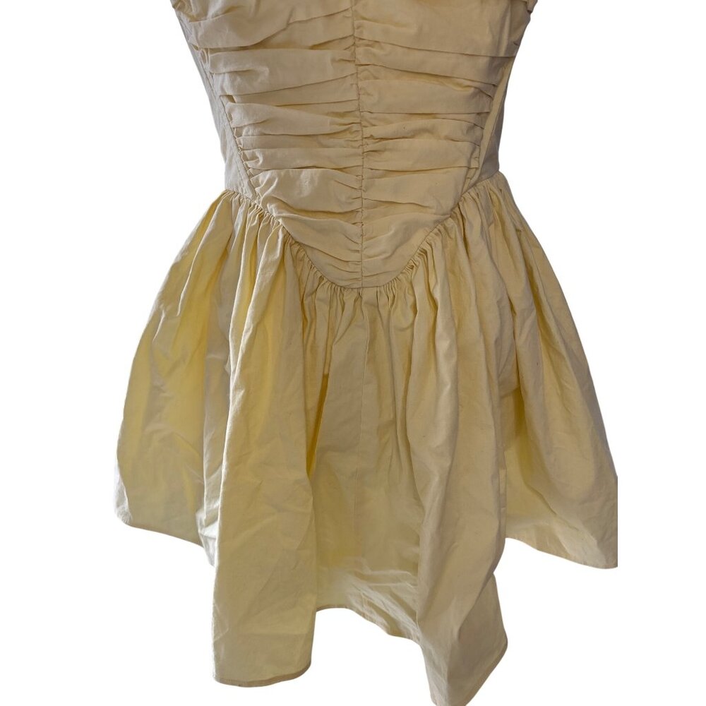 NBD Sara Mini Dress in Pale Yellow Large New Womens Cotton Party - Picture 6 of 9